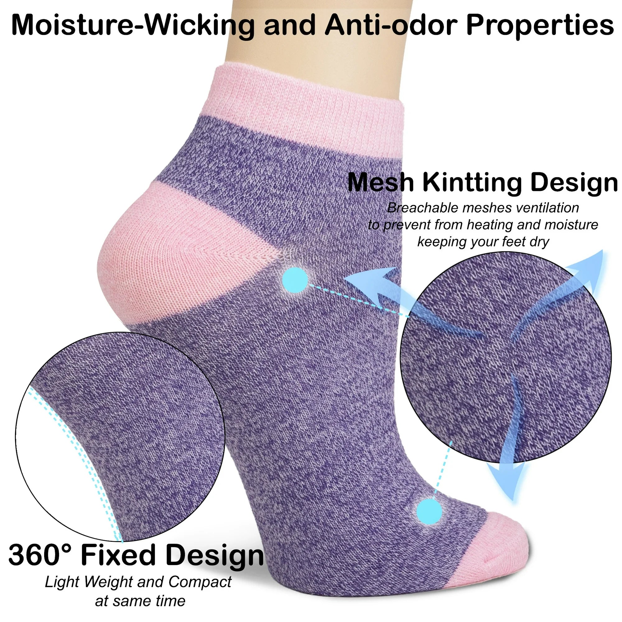 12-Pairs Performance Cushioned Cotton Low-Cut Athletic Socks