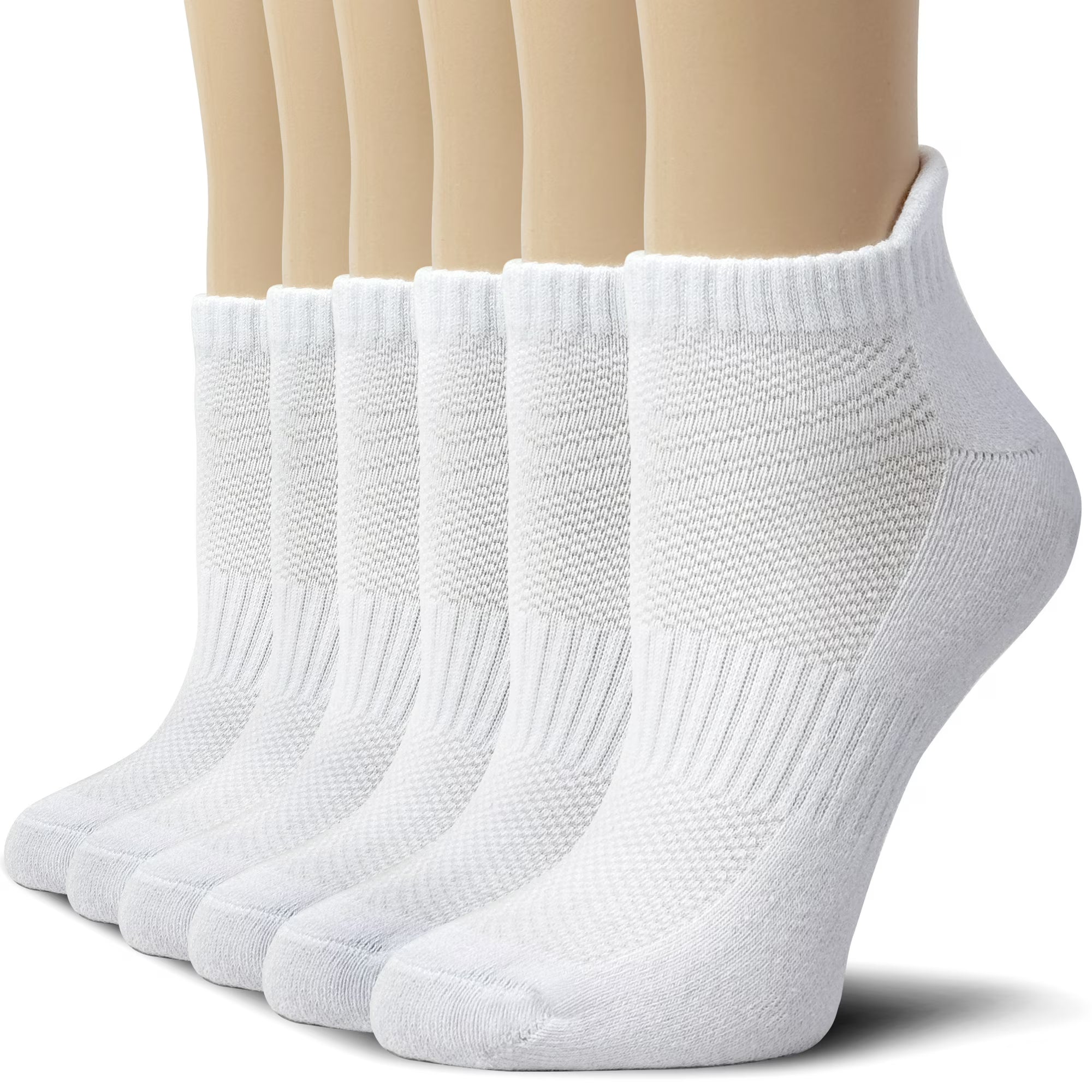 6-Pairs Performance Cushioned Athletic Cotton Socks