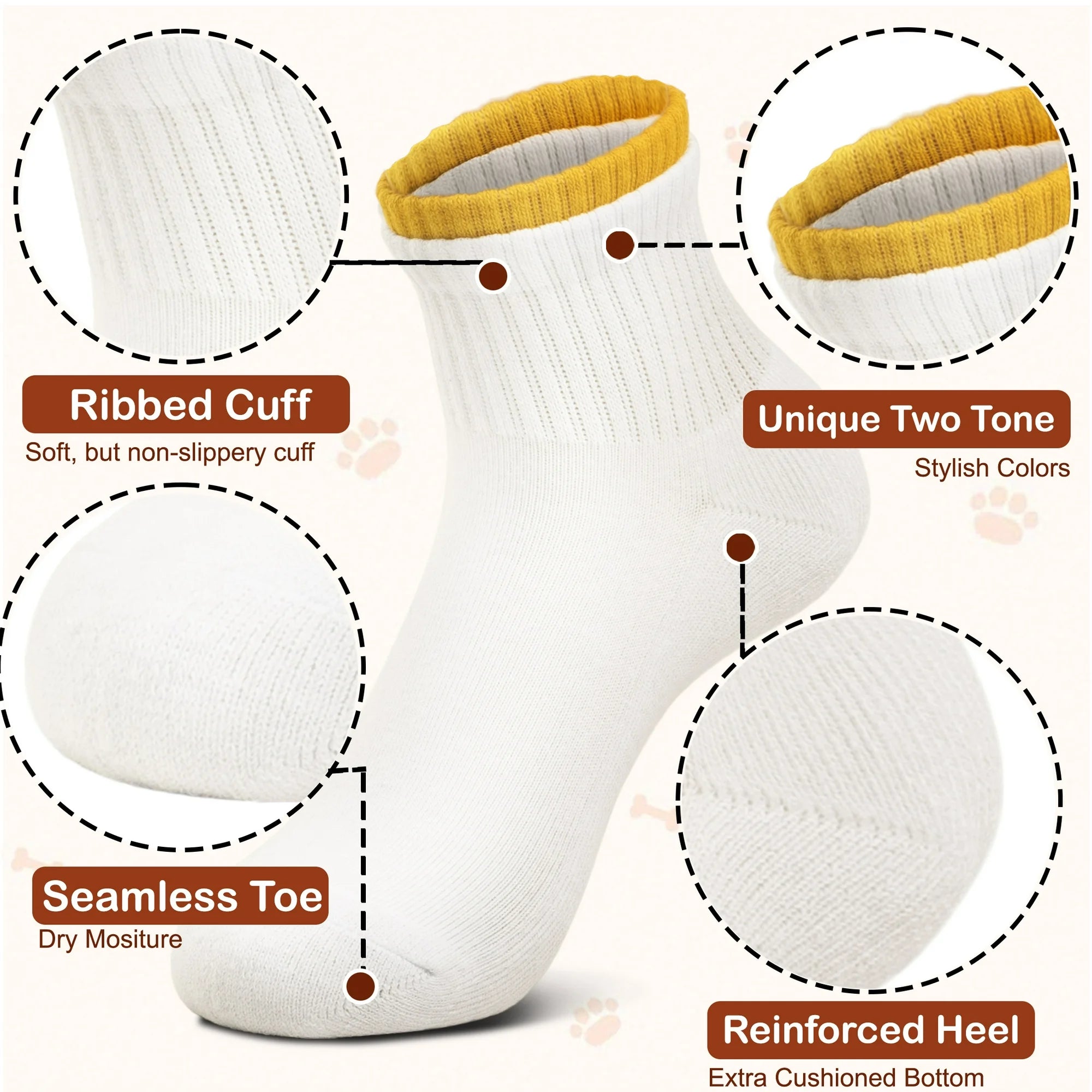 6-Pairs Women’s Cotton Mini Crew Socks