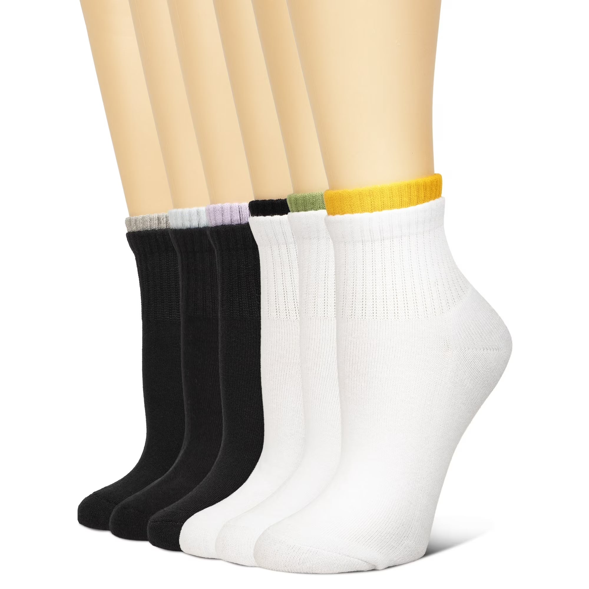 6-Pairs Women’s Cotton Mini Crew Socks