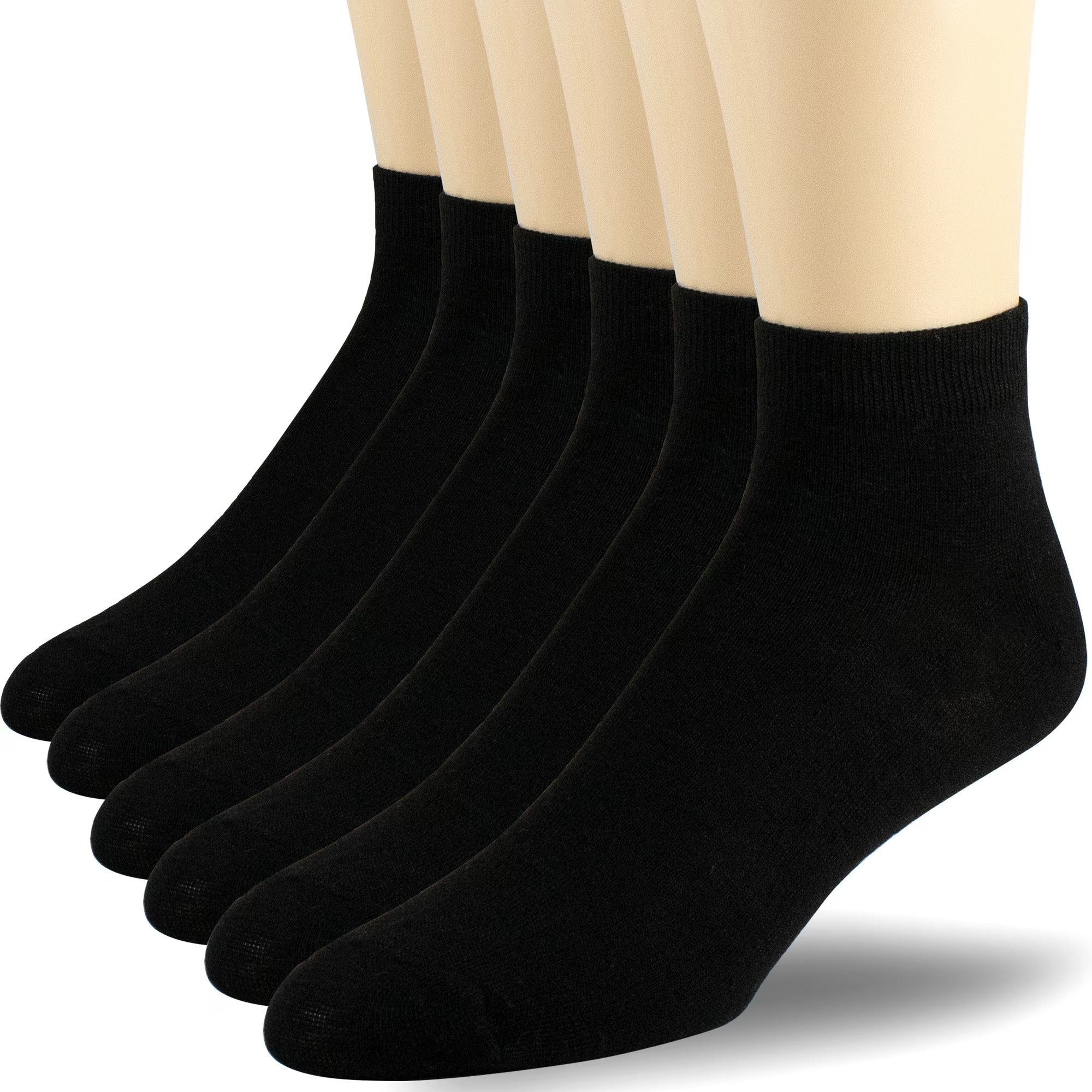 12-Pairs Athletic Thin Cotton Ankle Socks (Unisex)