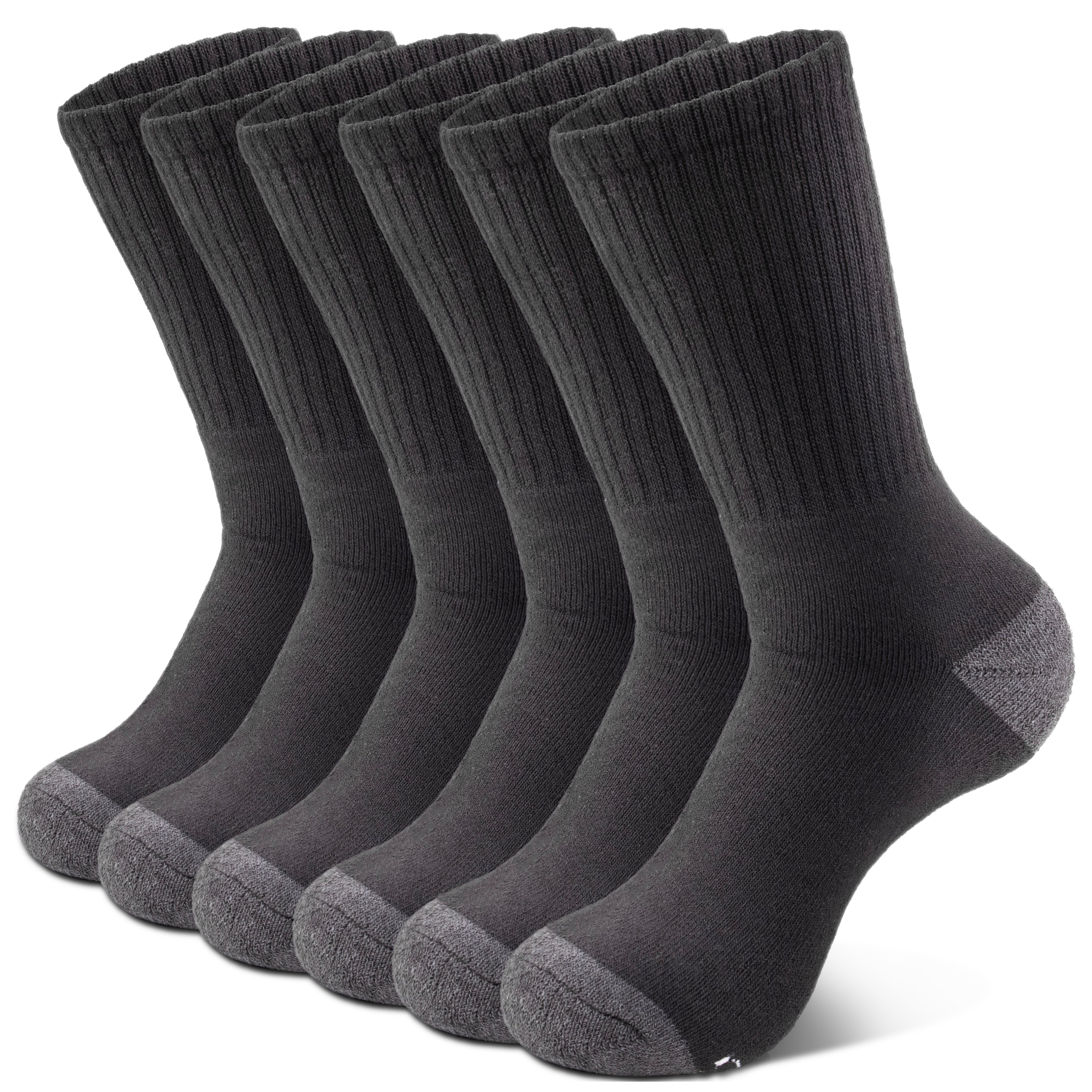 6-Pairs Cotton Athletic Crew Socks