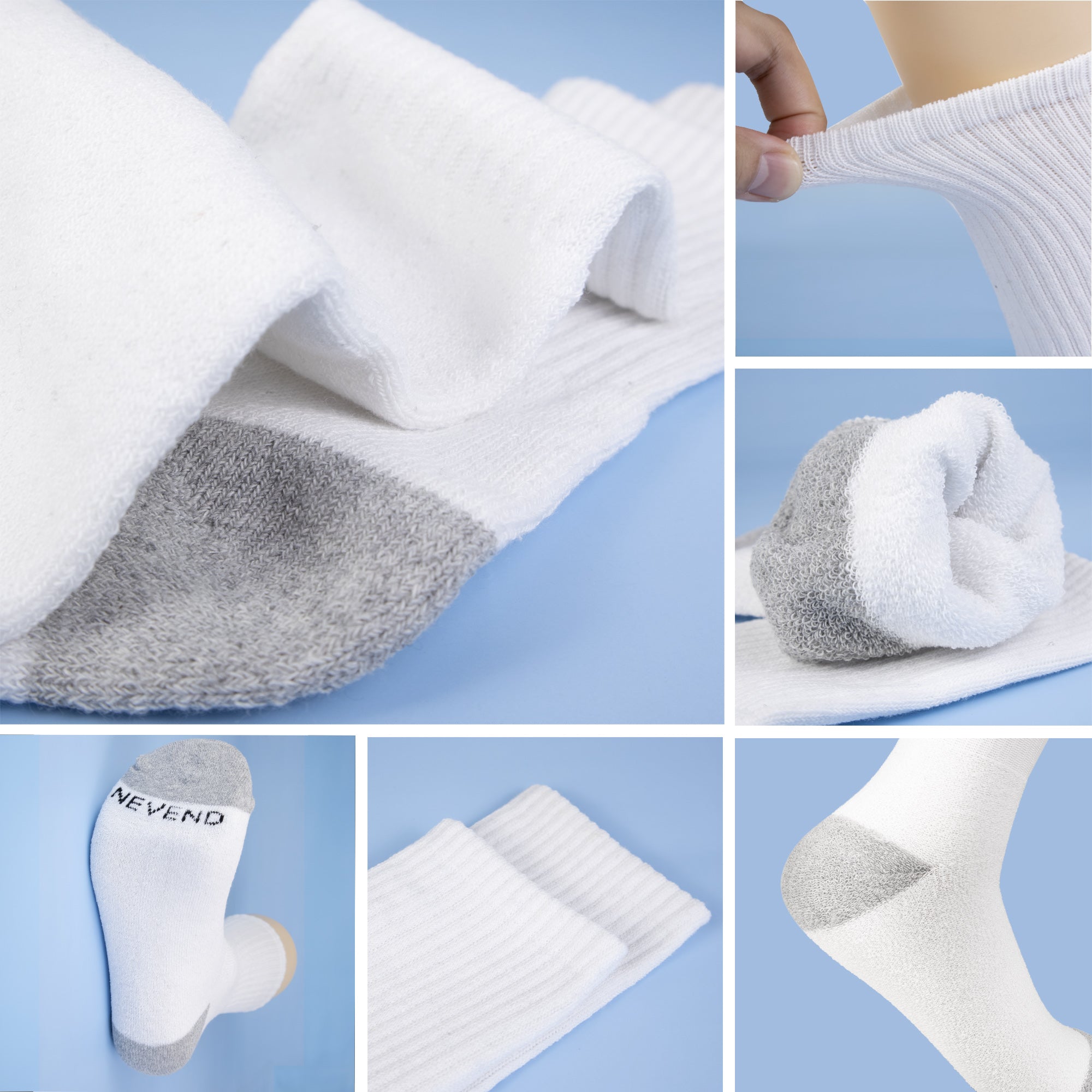 6-Pairs Cotton Athletic Crew Socks