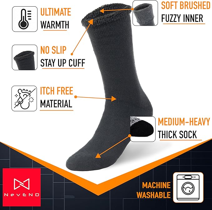 3-Pairs Winter Thermal Heated Socks for Men