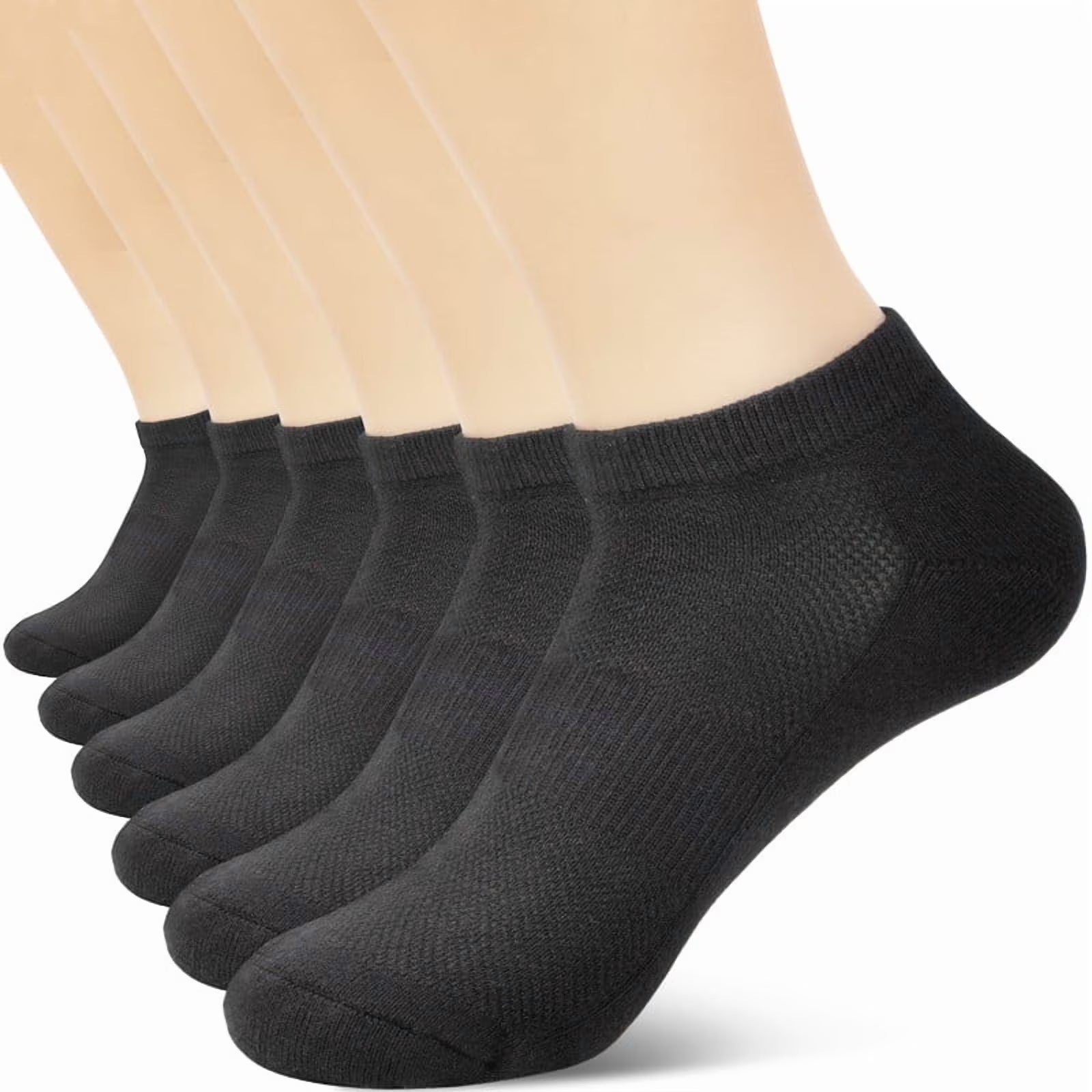 6-Pairs Breathable Cotton No-Show Athletic Socks