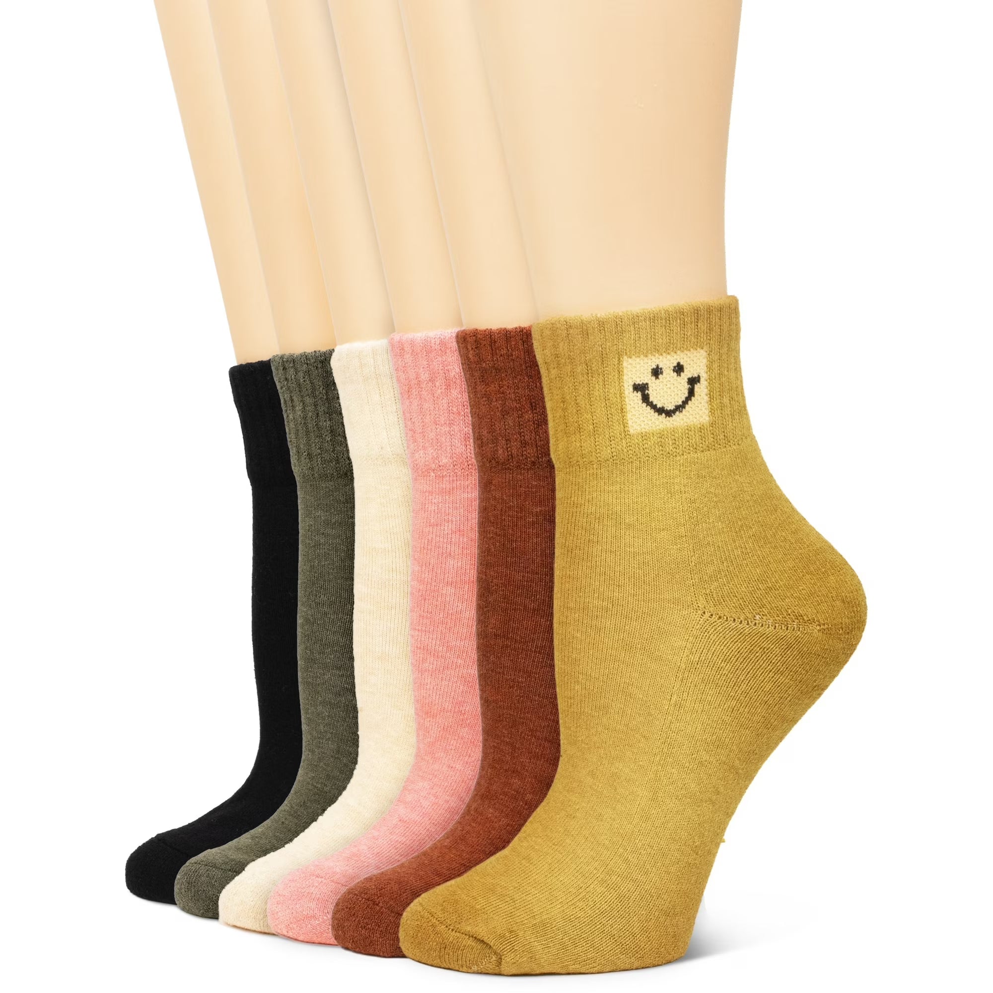 6-Pairs Women’s Cotton Mini Crew Socks – Cute Aesthetic Design