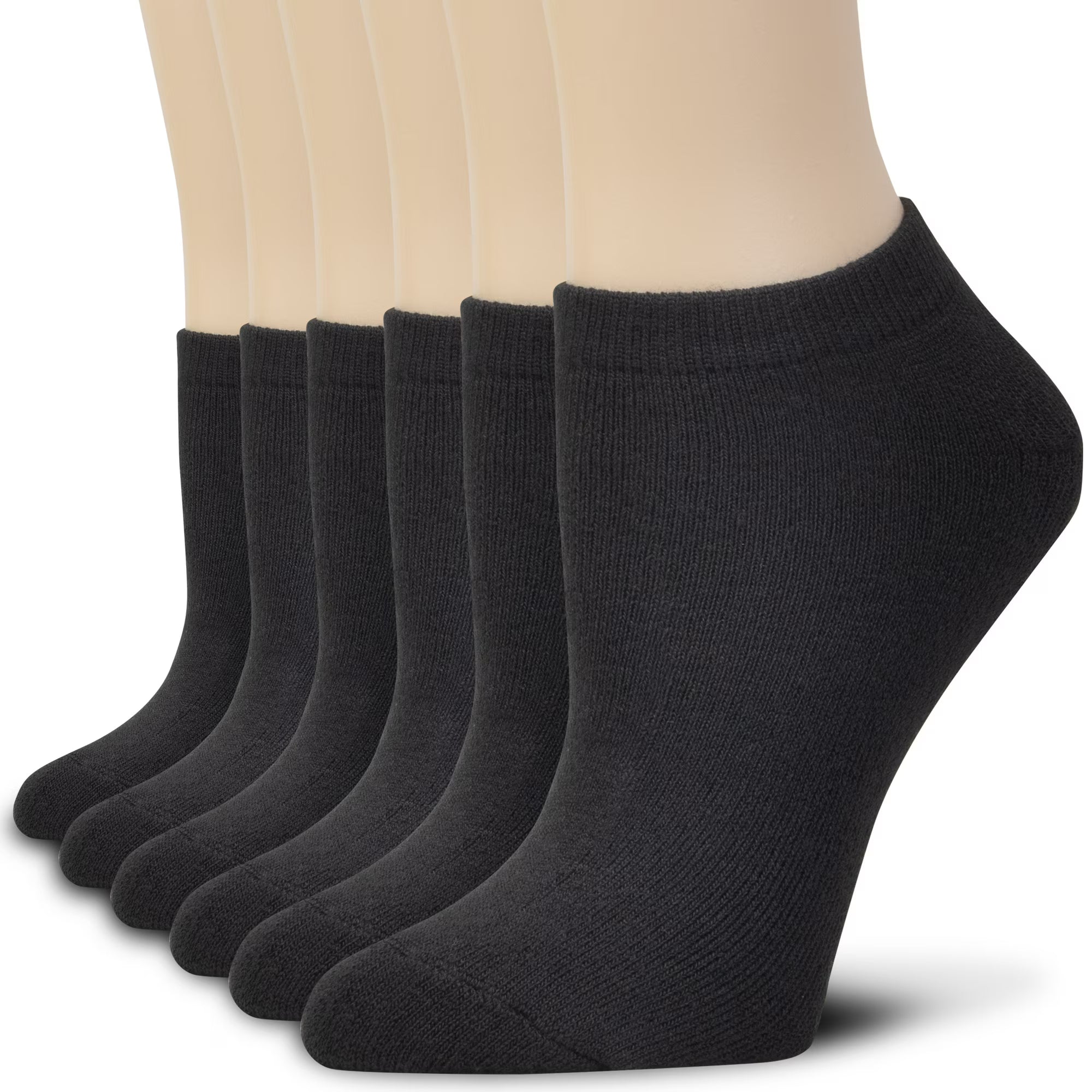 6-Pairs Performance Cushioned Athletic Ankle Socks