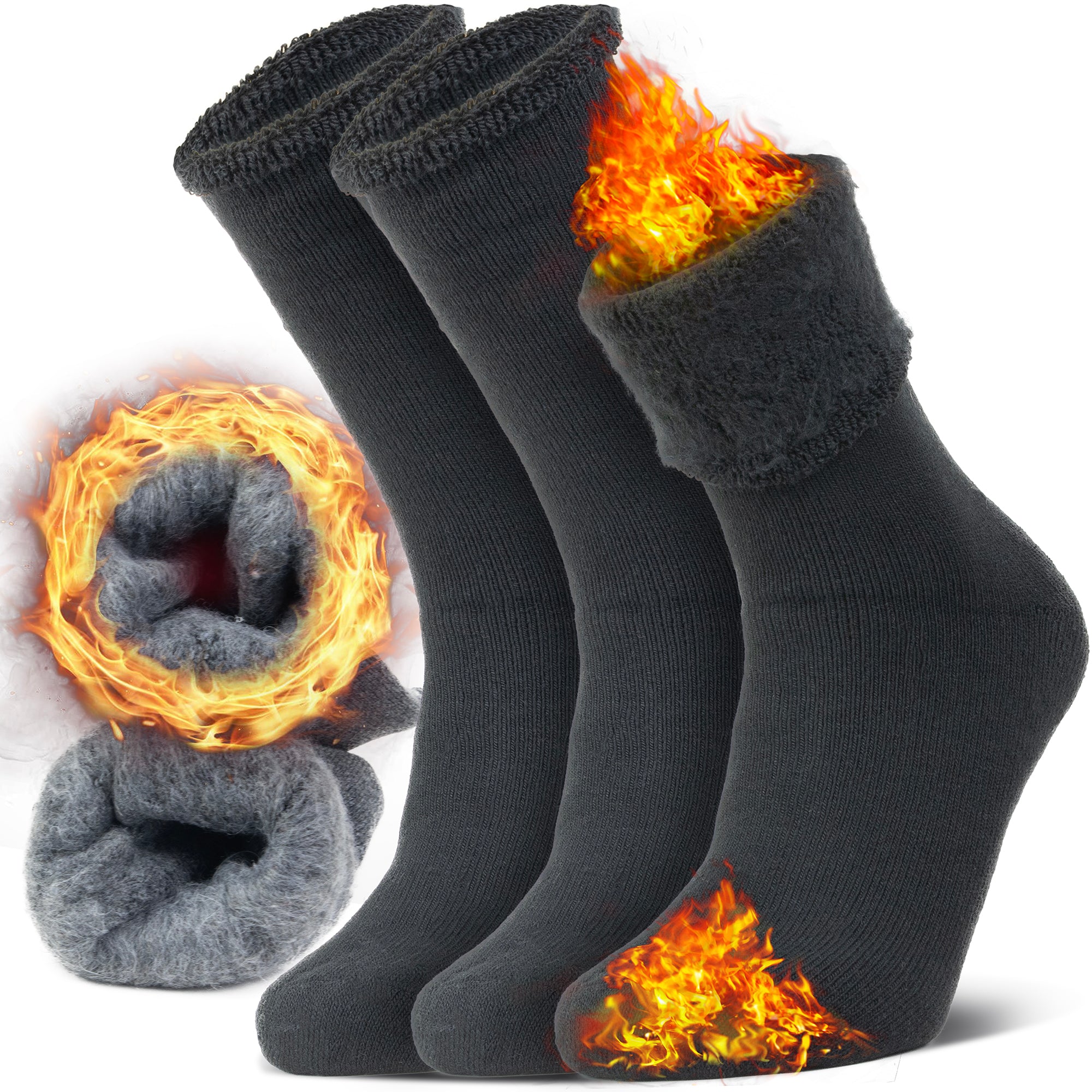 3-Pairs Winter Thermal Heated Socks for Men