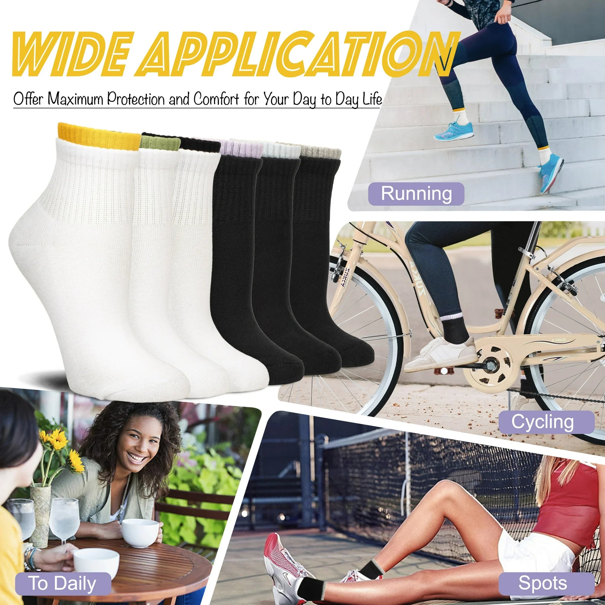 6-Pairs Women’s Cotton Mini Crew Socks